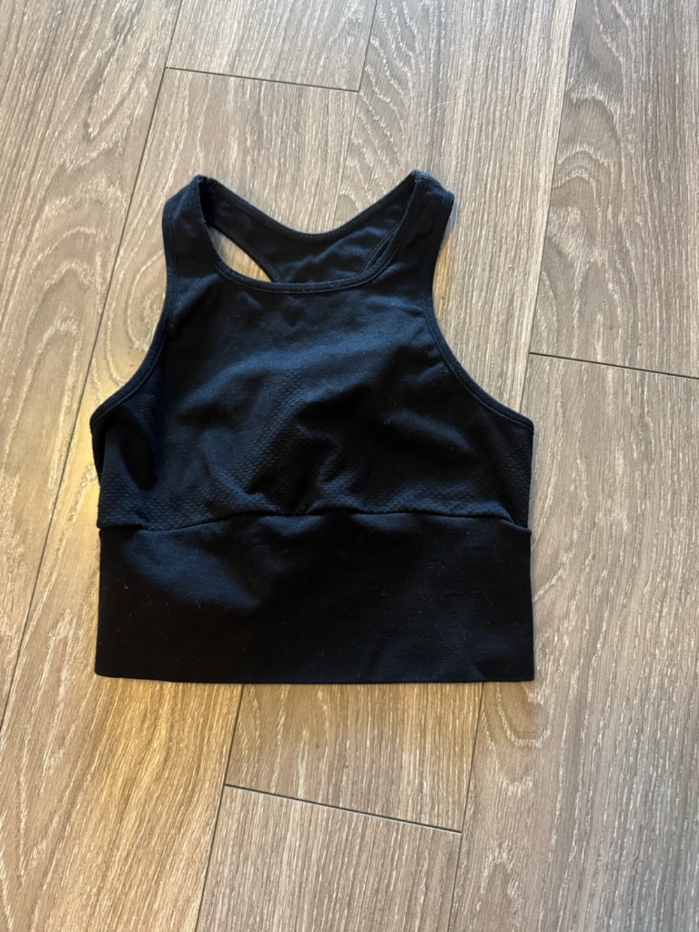 Free People Black Racerback Crop Tank Top